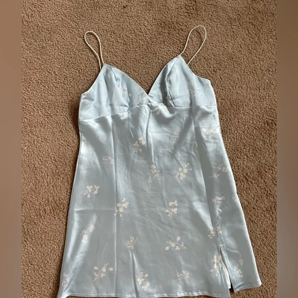 Princess Polly | Dresses | Princess Polly Tahini Mini Dress Blue | Poshmark